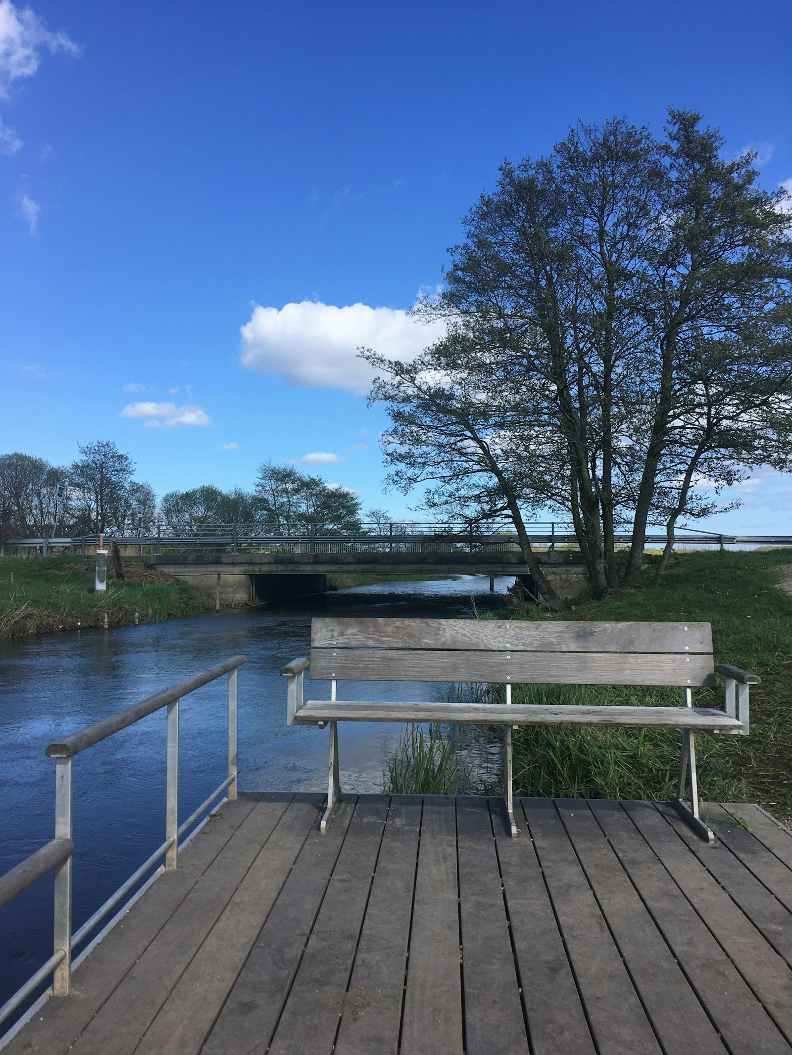 Example of The bench by the canal that someone might claim on Landly